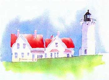 Nobska Light Sunny Day- Prints & Notes Available; ORIGINAL SOLD