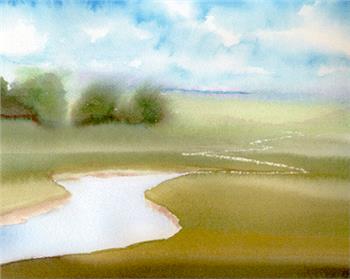 Marsh Calm-Original Sold; Prints, Notecards Available
