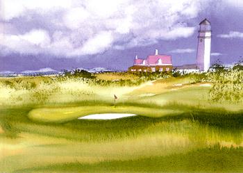 Links at Highland Light- Original is SOLD, Prints, Note Cards Available