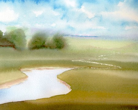 Marsh Calm-Original Sold; Prints, Notecards Available