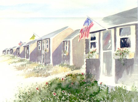 Cape Cottages- Prints & Notecards Available; ORIGINAL SOLD