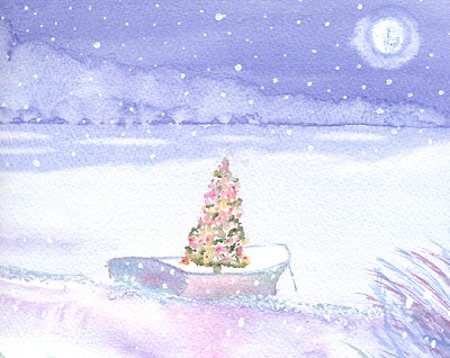 "Cape Cod Christmas Tree" Boxed Holiday Cards