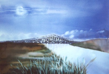 Moonlight on Sandwich Boardwalk-Original Sold; Prints, Notes Available