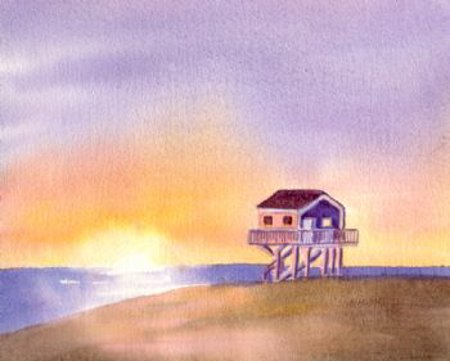 Beach Shack- New! Original, Prints, Notes Available
