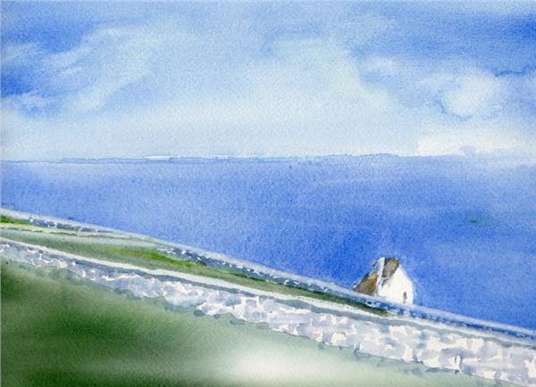 "Fanore, Ireland," original 14x11" watercolor painting, prints, boxed note cards