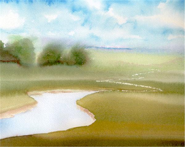 Marsh Calm-Original Sold; Prints, Notecards Available