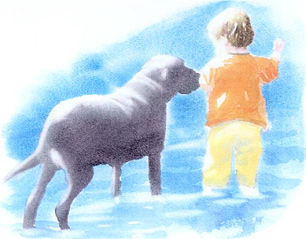 Beach Buddies-Original sold;  Prints & note cards available