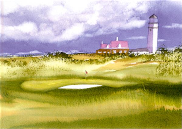 Links at Highland Light- Original is SOLD, Prints, Note Cards Available