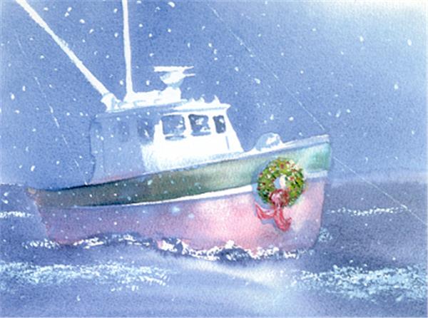 "Fisherman's Holiday" Boxed Christmas Cards