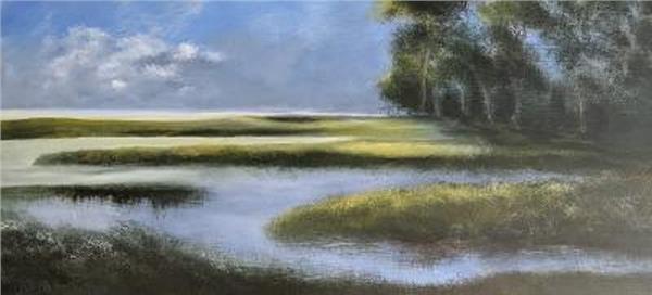 "Changing Cape Cod Skies"-- 48x24" oil is sold