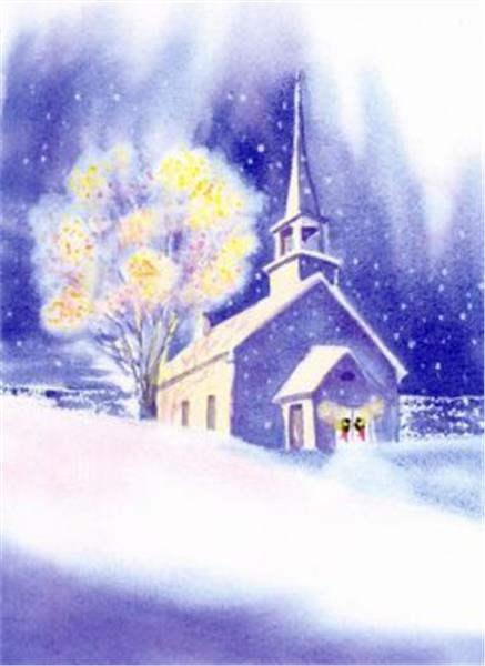 "Coastal Church Christmas" Boxed Christmas Cards